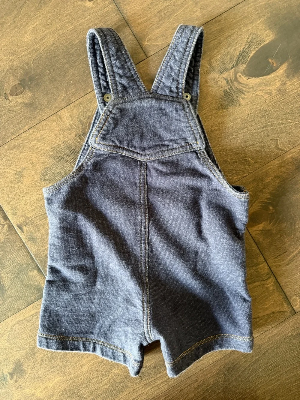 OshKosh B'gosh Trio of Toddler Short Overalls in Green, Navy and Tan